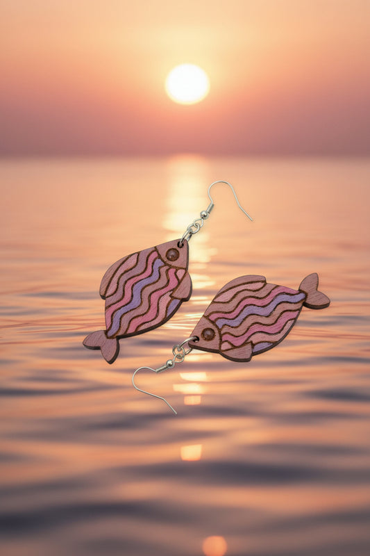 Handmade Fish Earrings – Laser Cut & Hand-Painted | Made in New Zealand