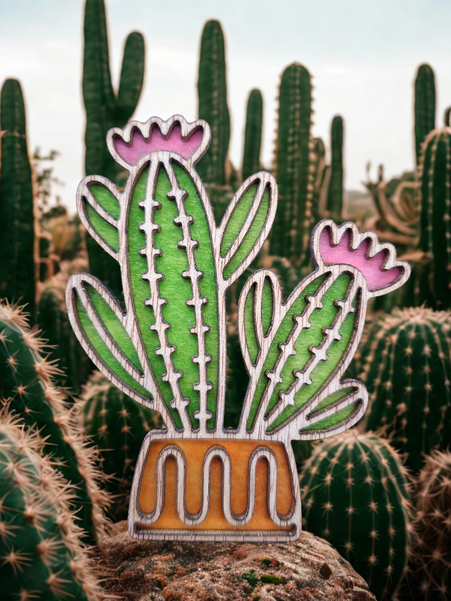 Hand coloured plant magnet