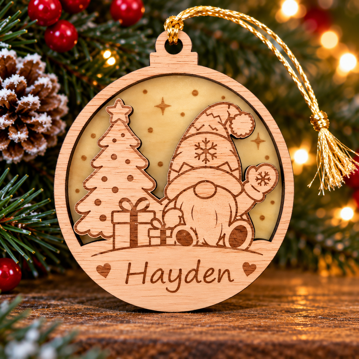 Personalised Gnome Christmas Decoration