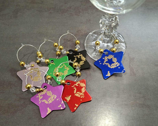 Wine glass tags - set of six