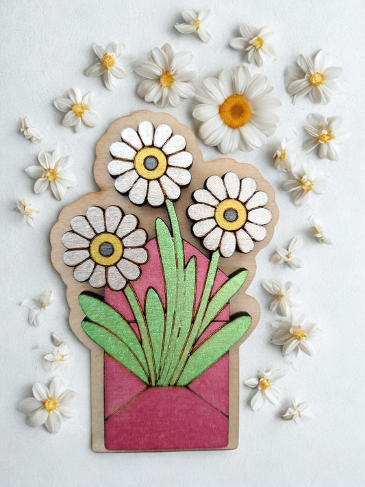 Hand painted flower magnet