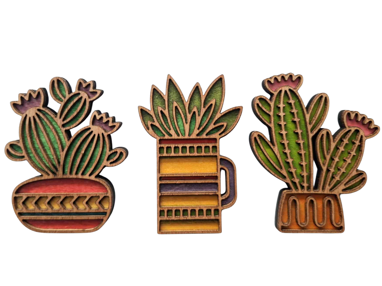 Set of three plant magnets