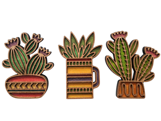 Set of three plant magnets