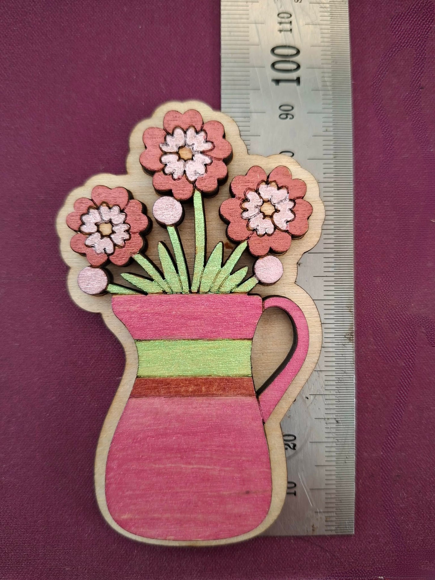 Hand painted flower magnet