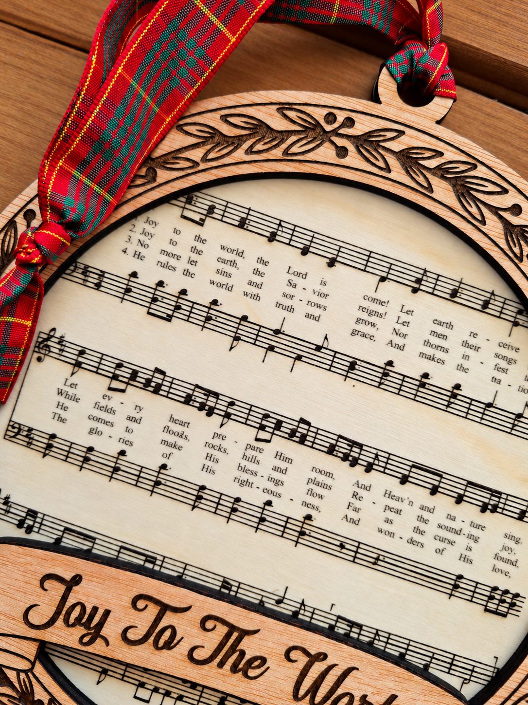 Christmas Musical Score Wooden Decoration - Joy to the World XL