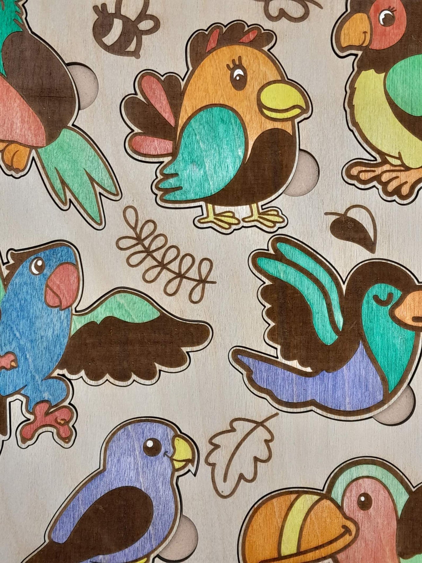 Bird #2 jigsaw puzzle - handmade and painted