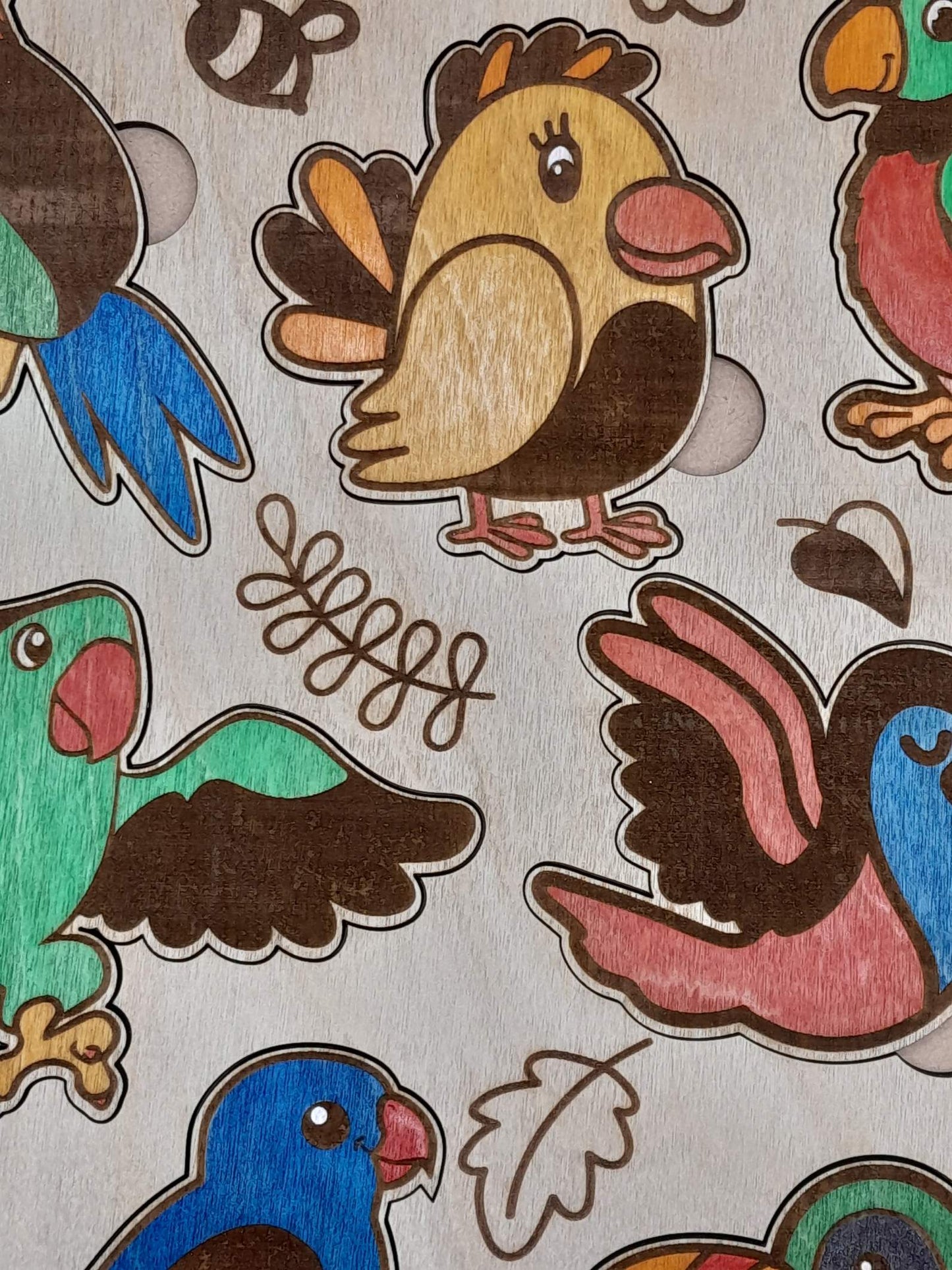 Bird #1 jigsaw puzzle - handmade and painted