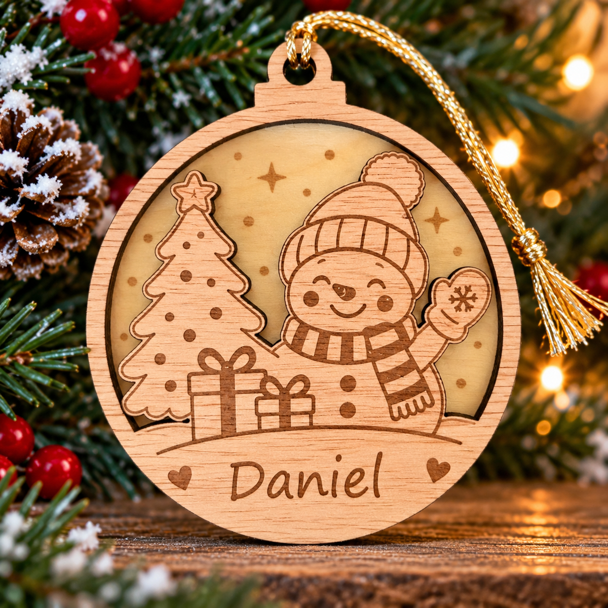 Personalised Snowman Christmas Decoration