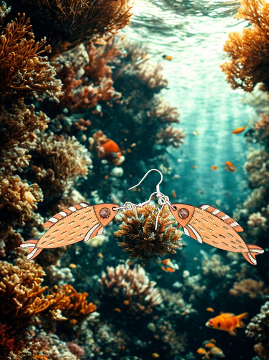 Hand painted fish earrings