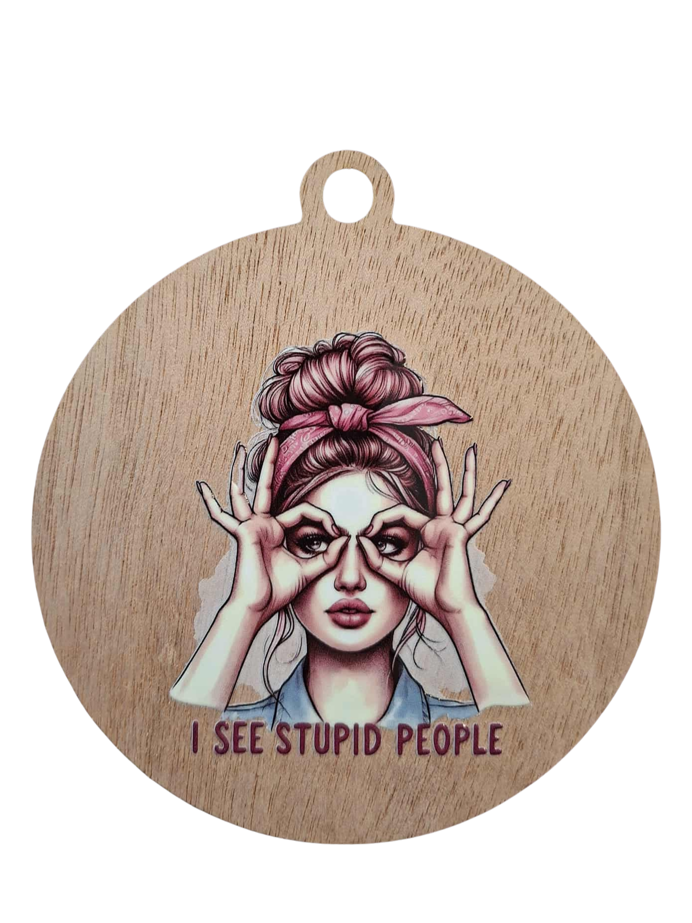 Retro I see stupid people fridge magnet/hanger