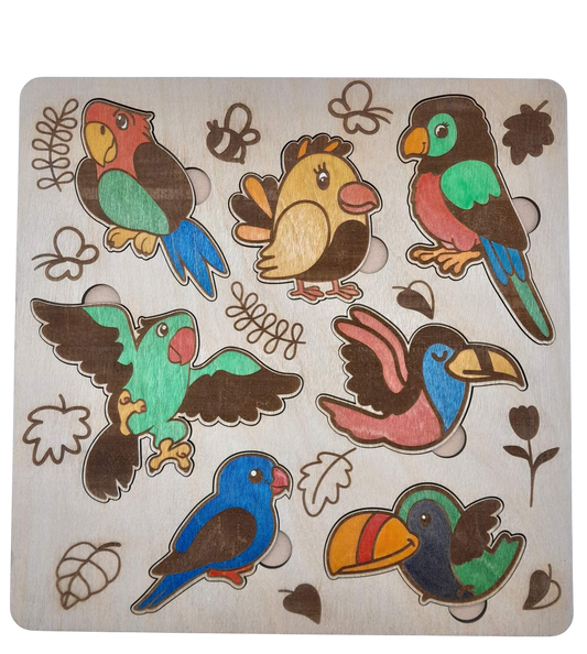 Bird #1 jigsaw puzzle - handmade and painted