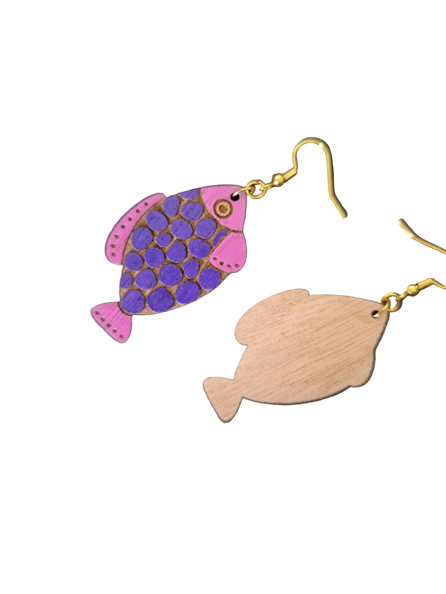 Handmade Fish Earrings – Laser Cut & Hand-Painted | Made in New Zealand