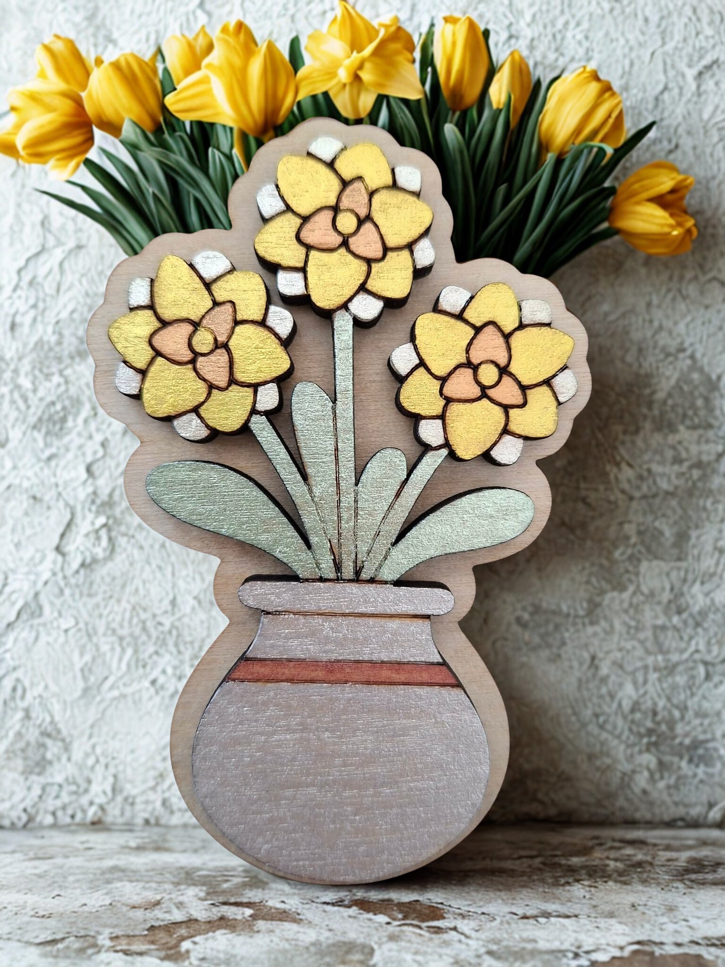 Hand painted flower magnet