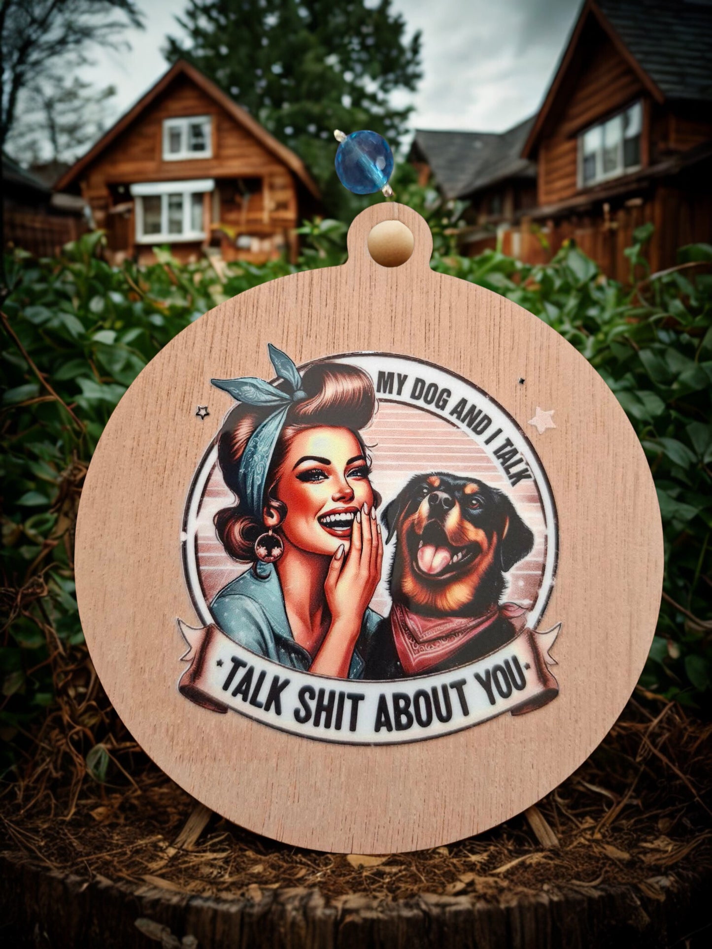 Retro My dog and I magnet/hanger