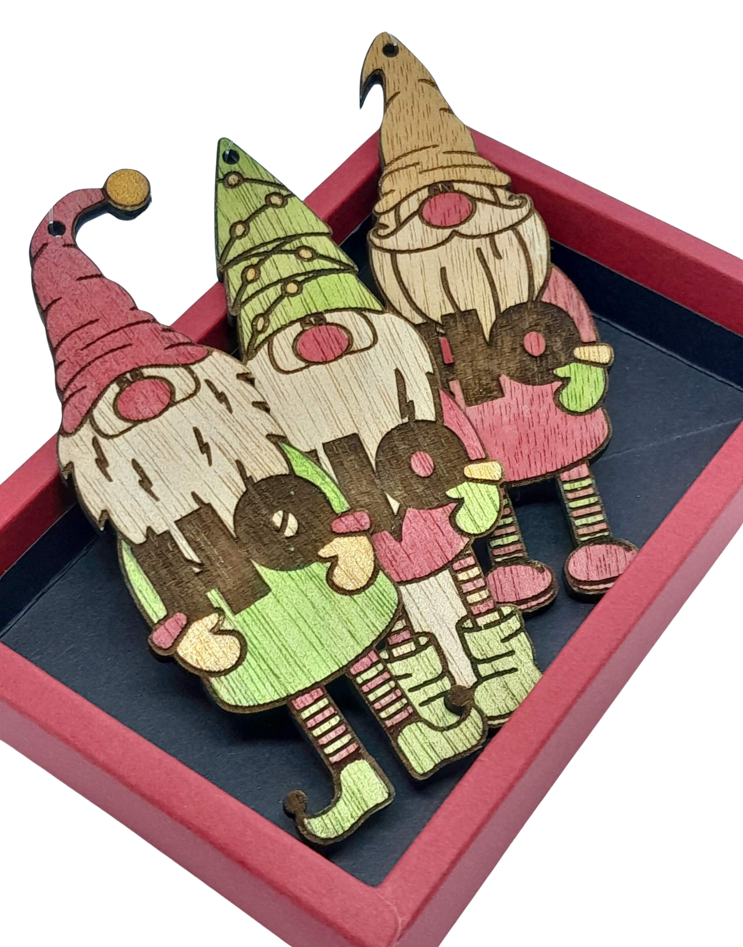 Handpainted wooden Christmas gnomes - set of 3