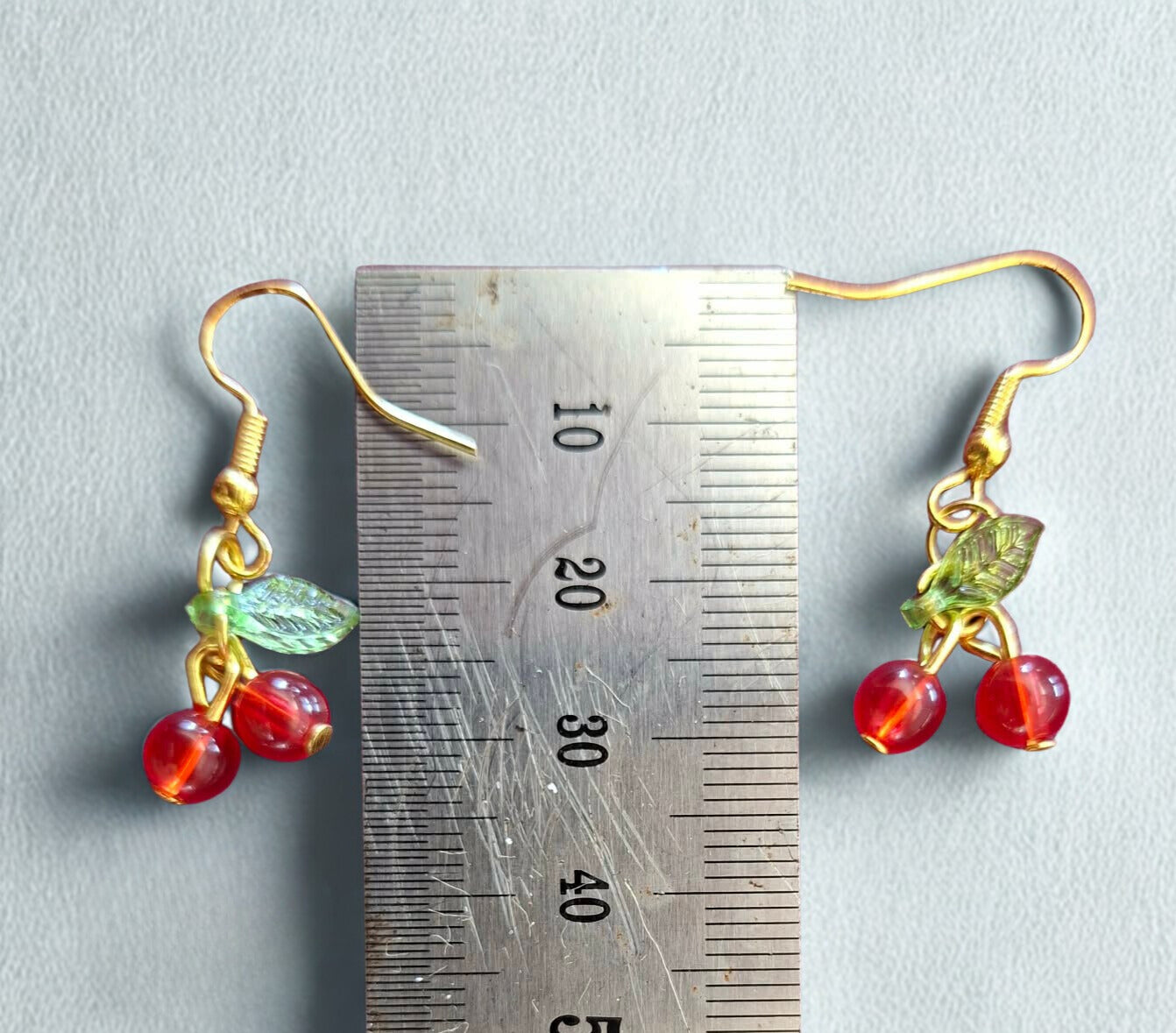 Tiny cherry earrings