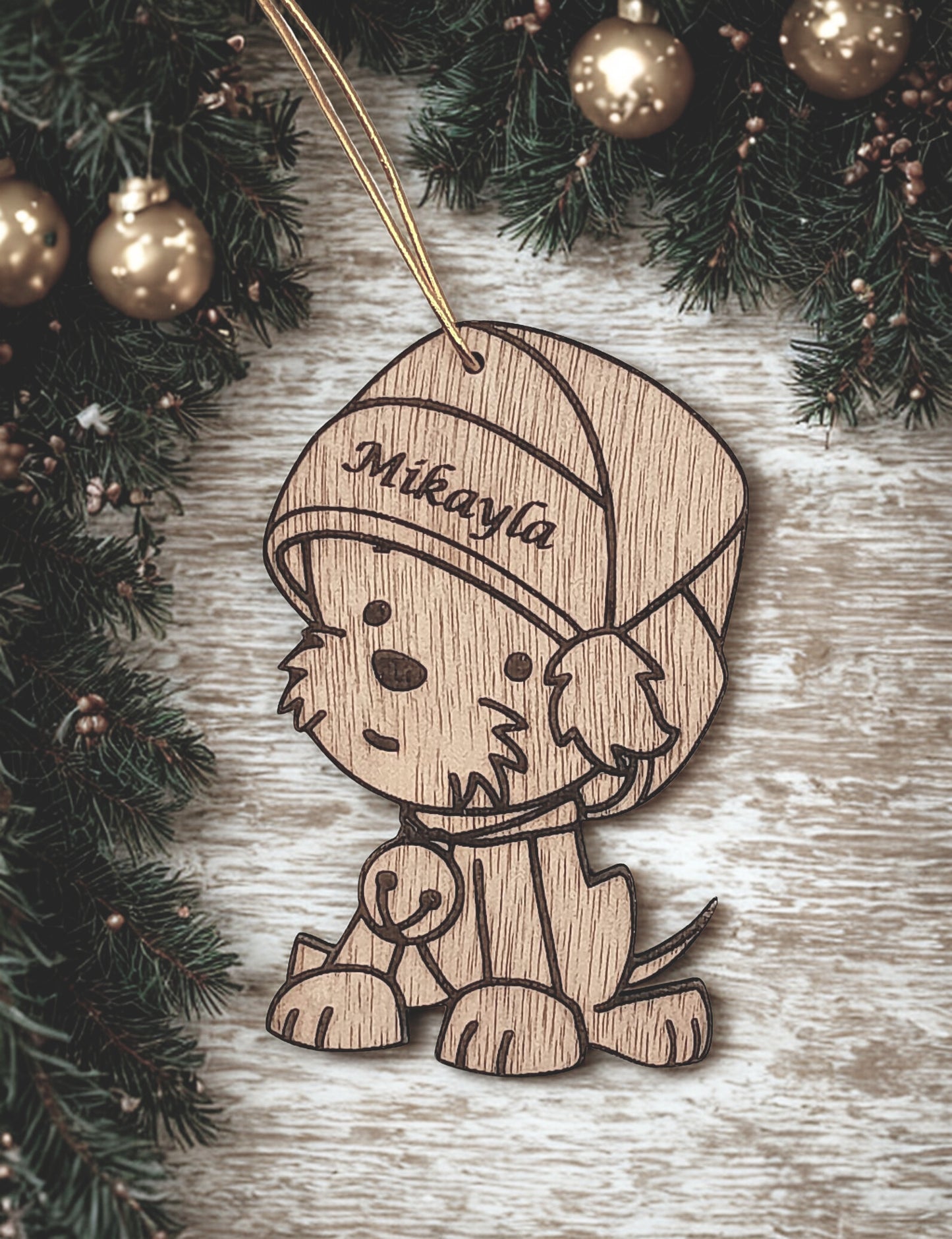 Personalized wooden Christmas decoration - 4 to choose from