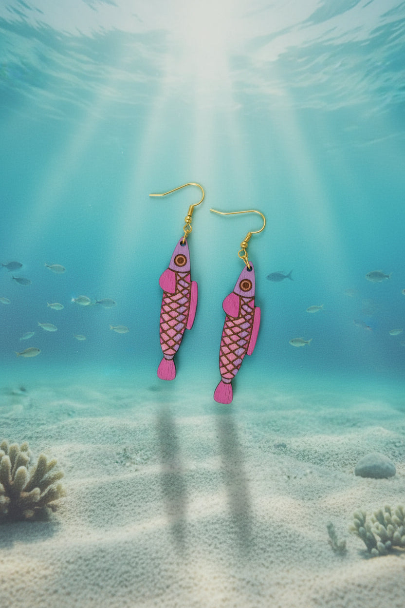 Handmade Fish Earrings – Laser Cut & Hand-Painted | Made in New Zealand