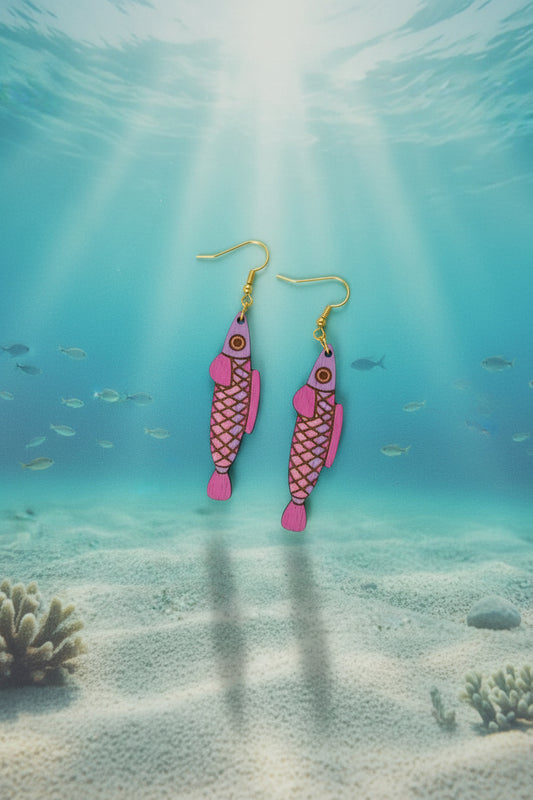 Handmade Fish Earrings – Laser Cut & Hand-Painted | Made in New Zealand