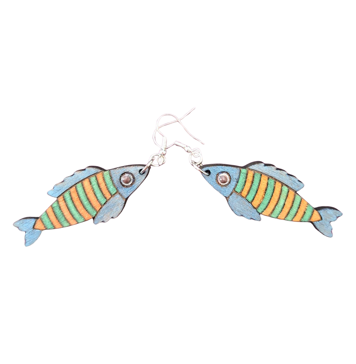 Hand painted fish earrings
