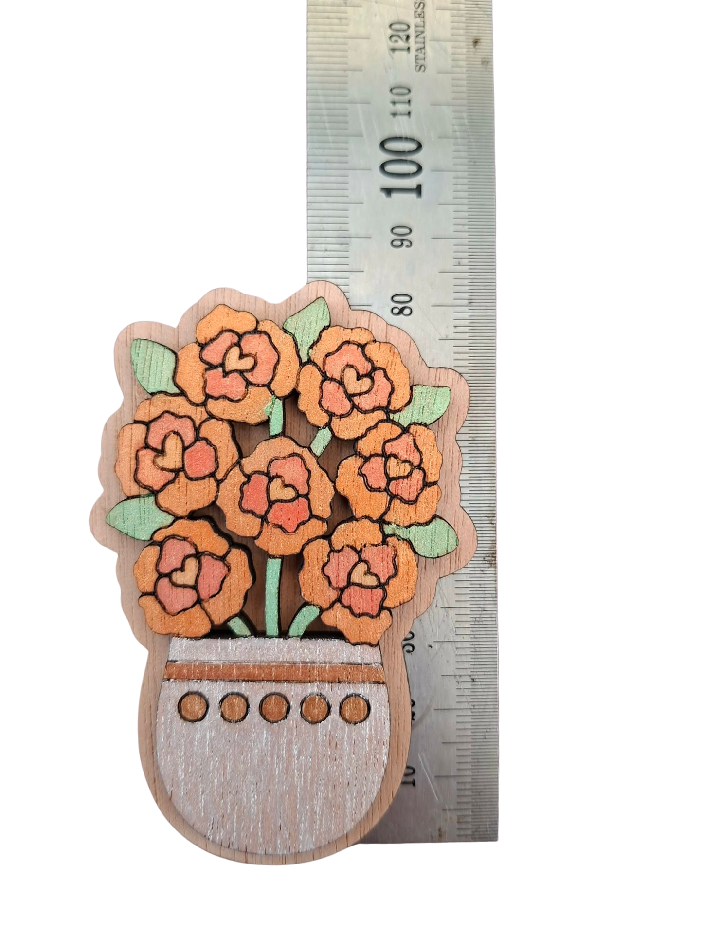 Hand painted flower magnet