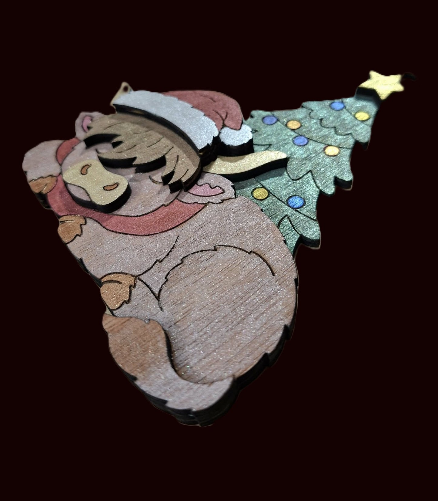 Large Highland Cow Christmas Decoration