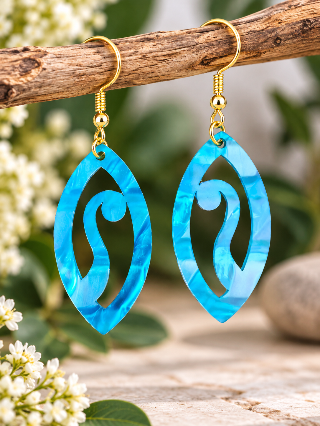 Mermaid Reef Acrylic Statement Earrings – Locally Designed - Made in NZ