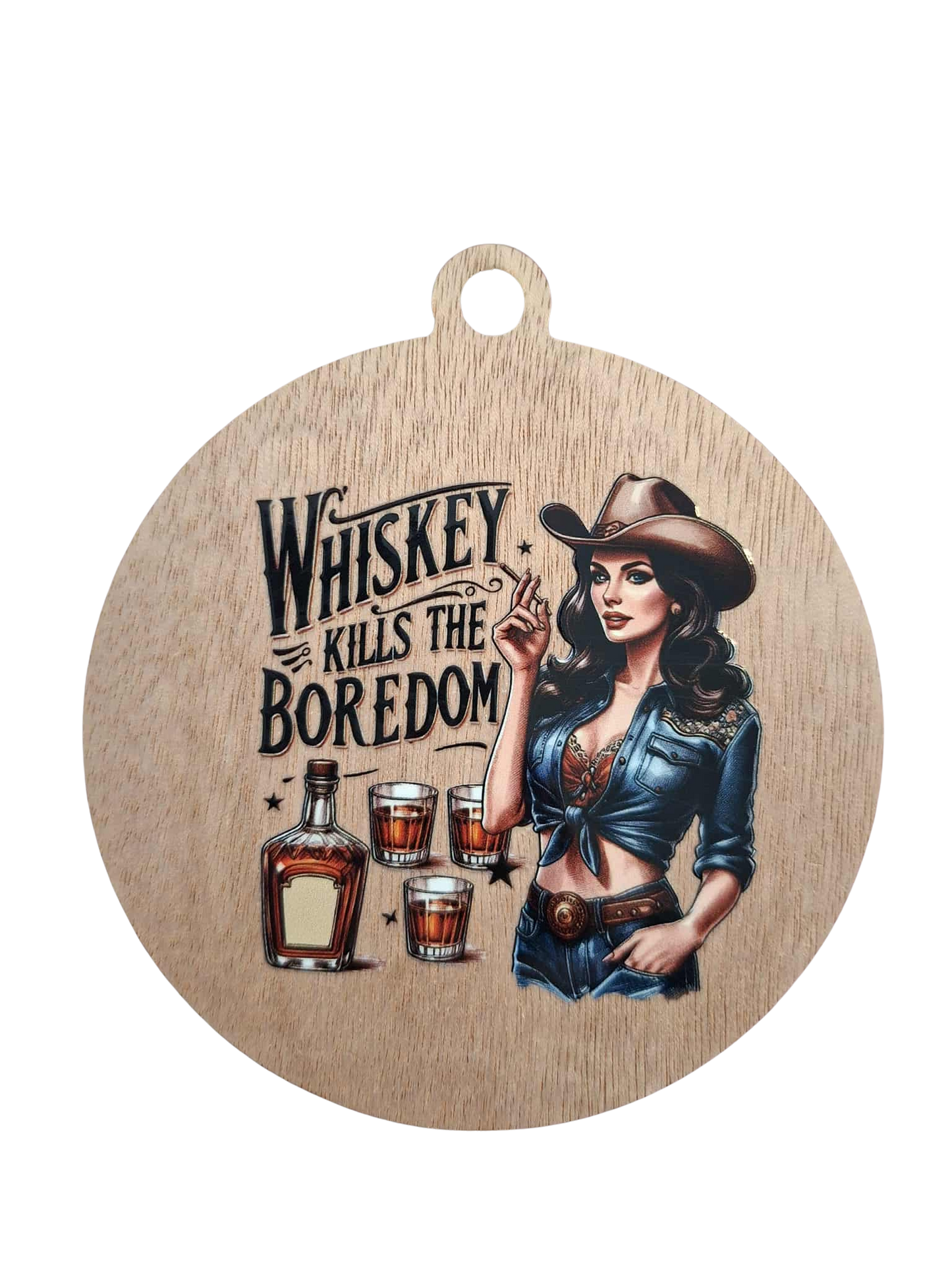 Retro Whiskey kills boredom magnet/hanger