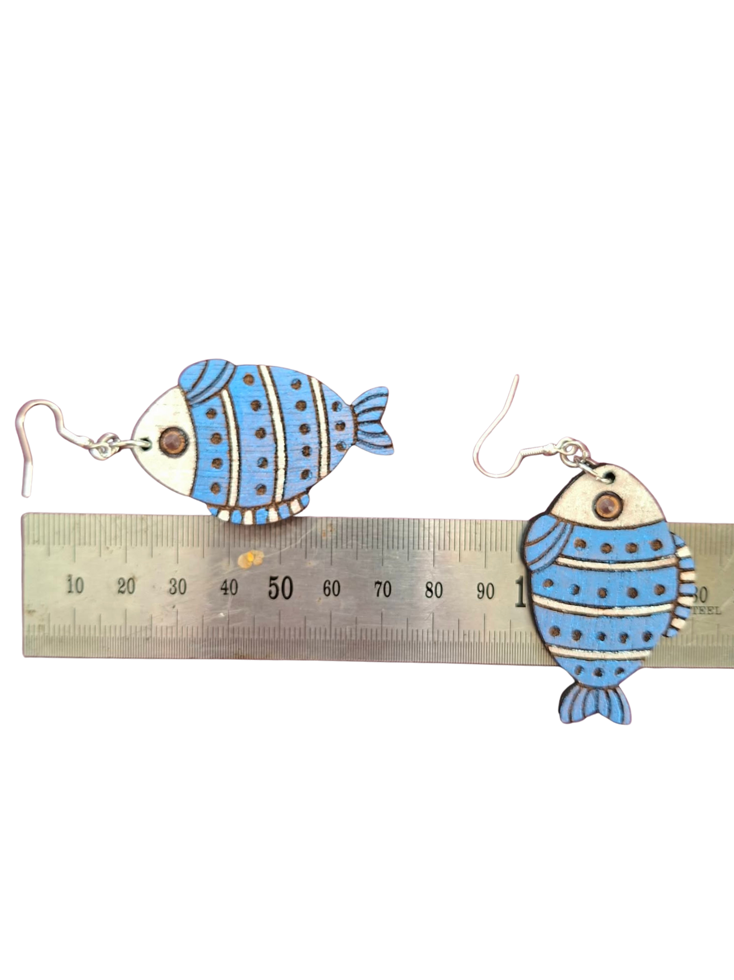 Hand painted fish earrings