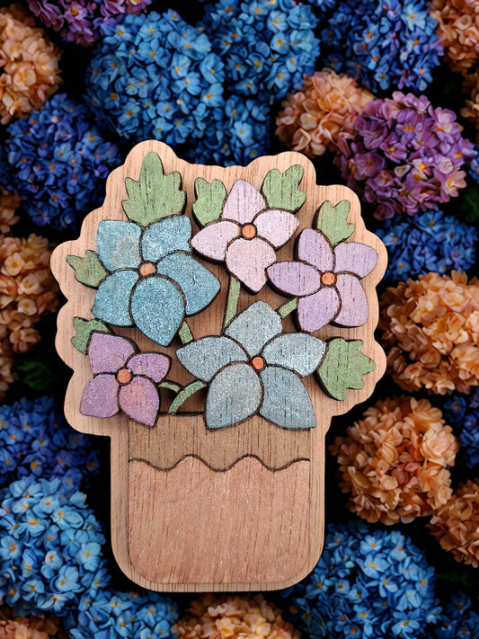 Hand painted flower magnet