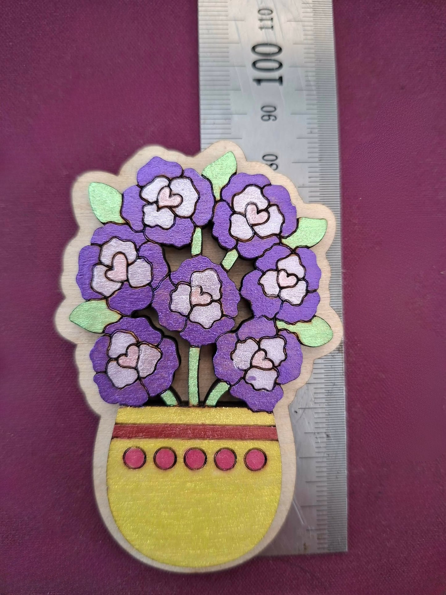Hand painted flower magnet