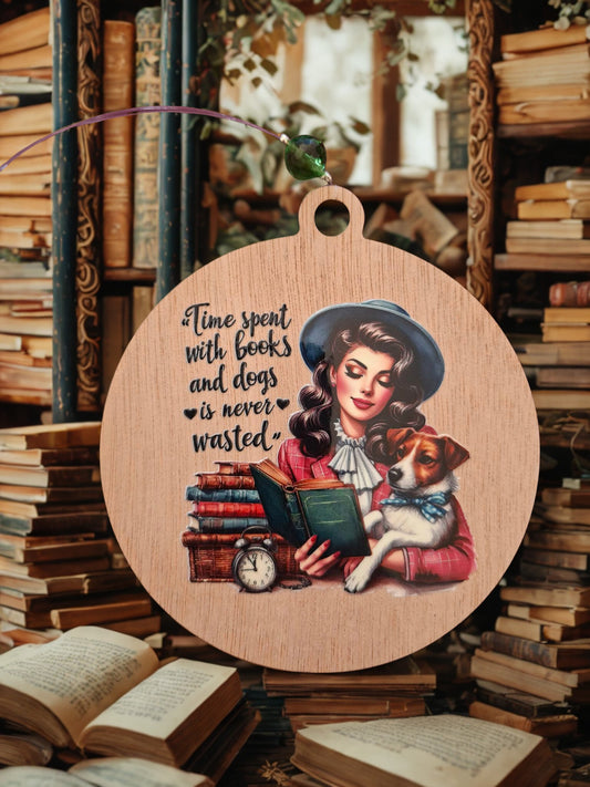Retro Time spent with books magnet/hanger