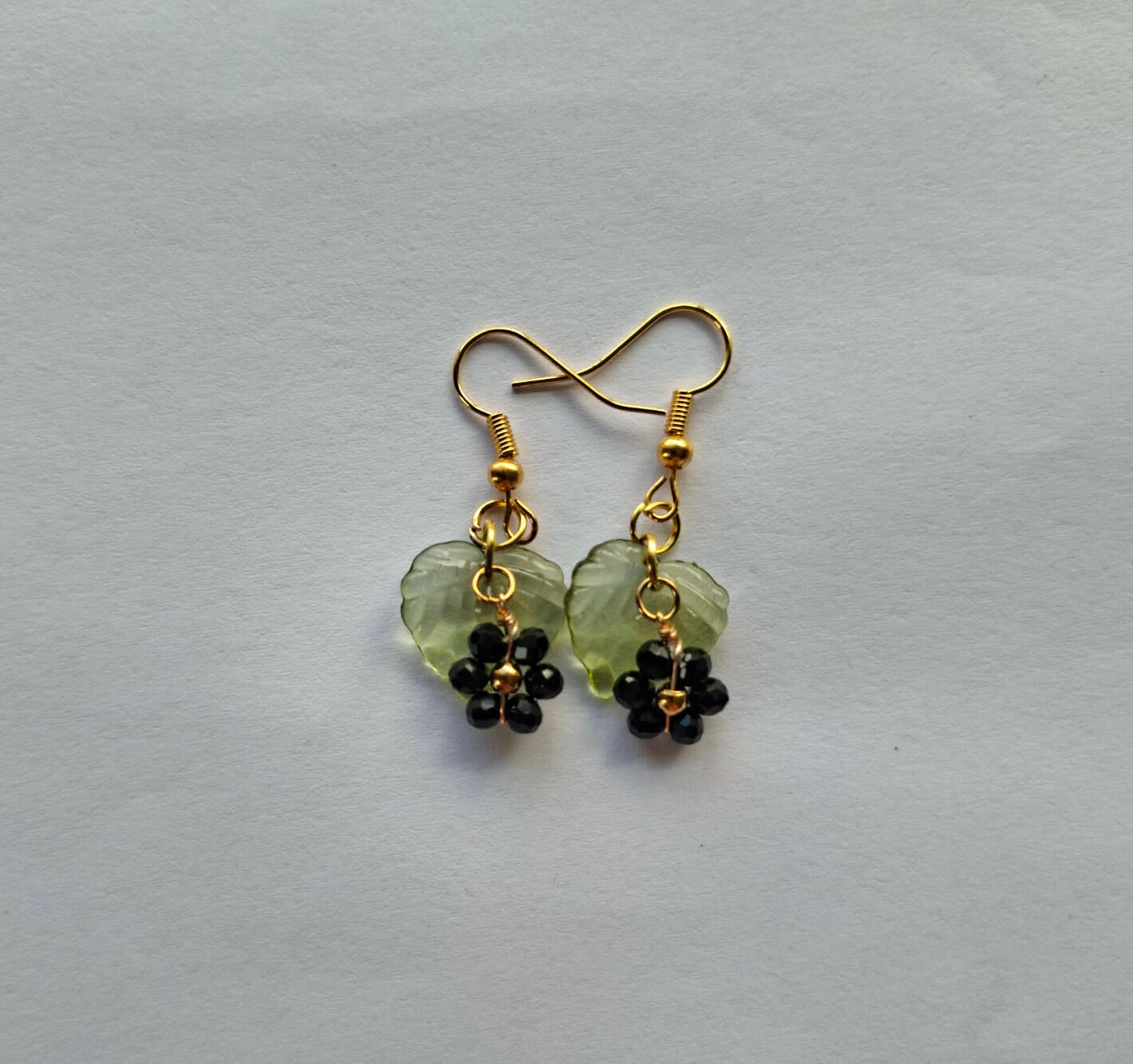 Woven crystal bead flower earrings - available in four colours