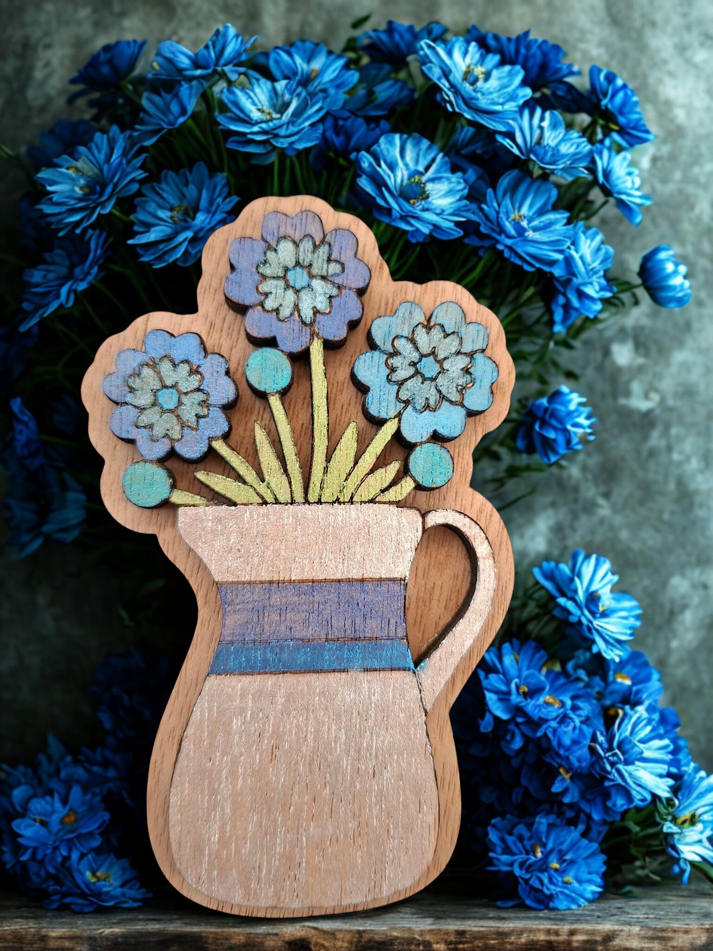 Hand painted flower magnet