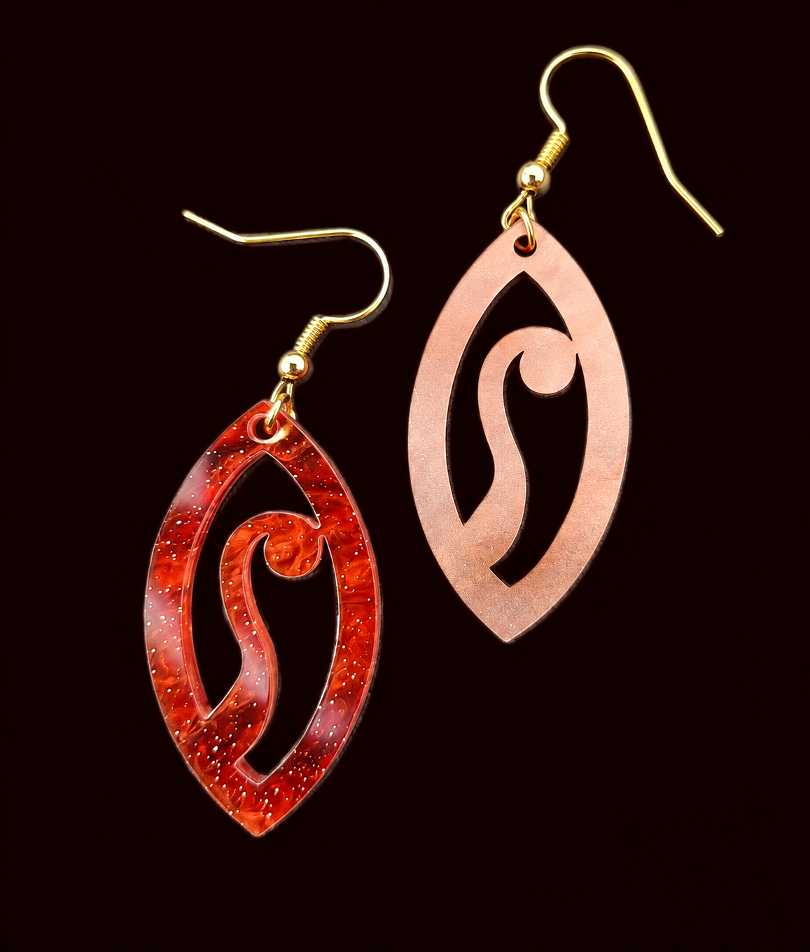 Autumn Ember Acrylic Statement Earrings – Locally Designed - Made in NZ