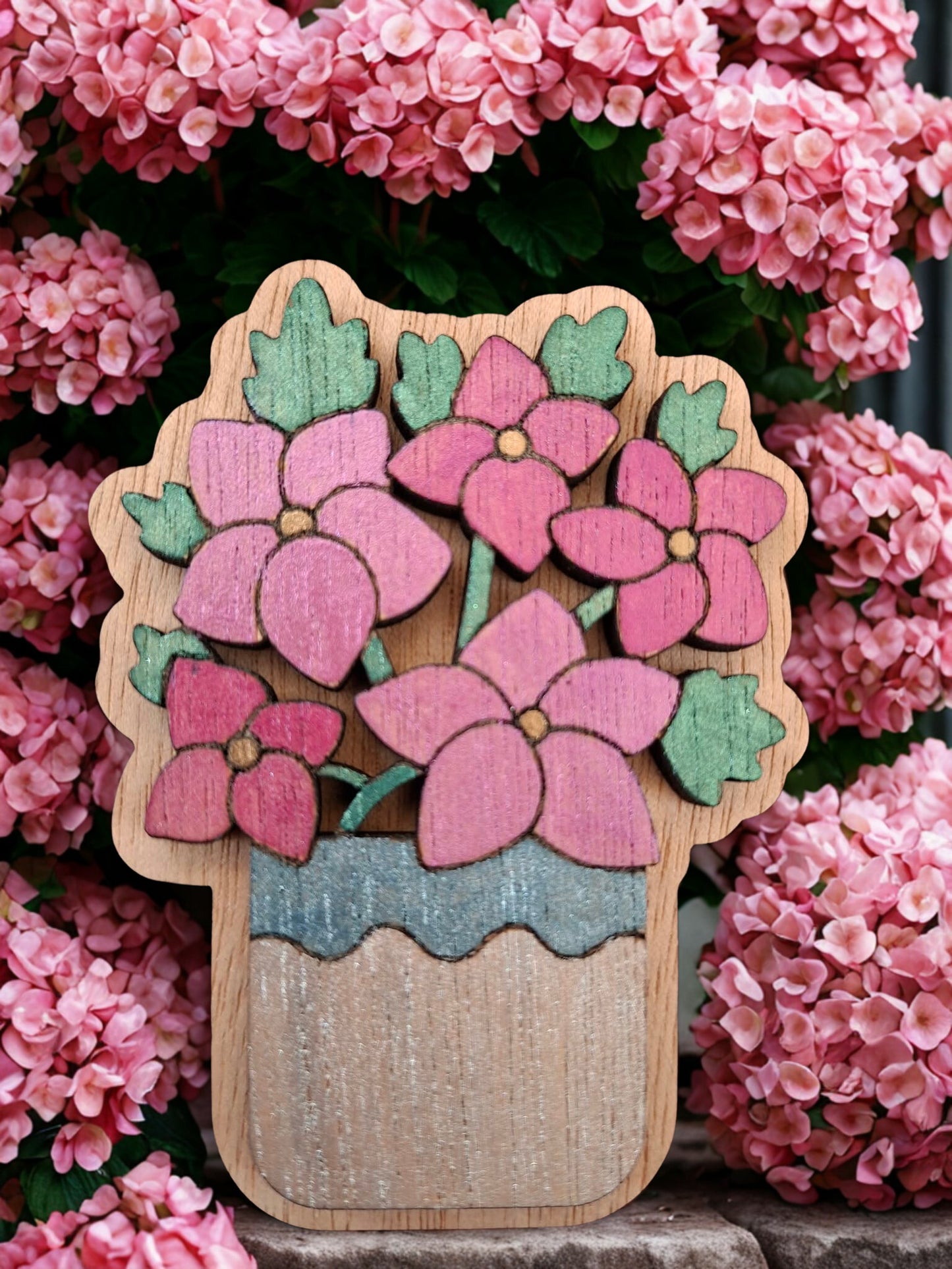 Hand painted flower magnet