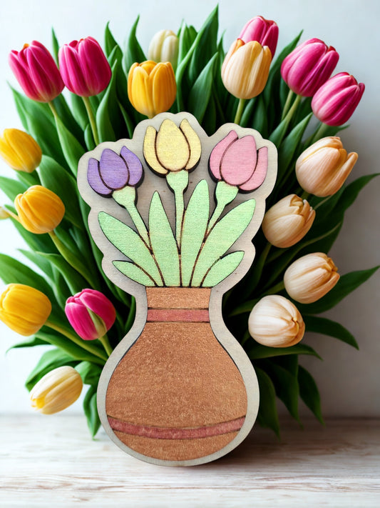 Hand painted flower magnet