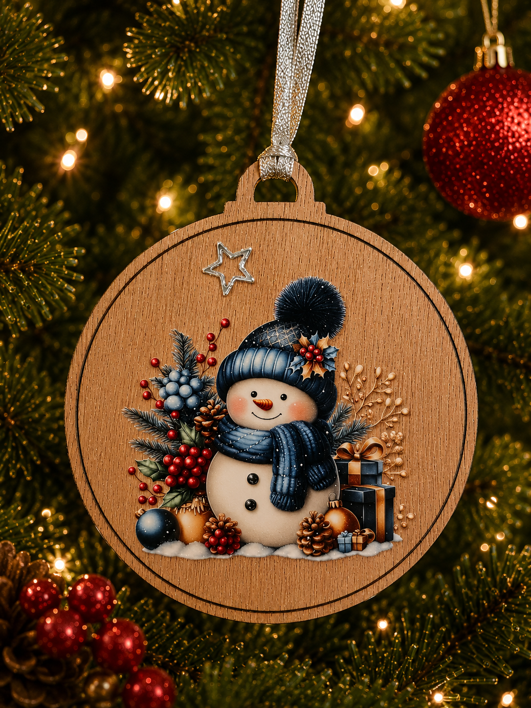 Blue Snowman Gifts and Tree Decoration