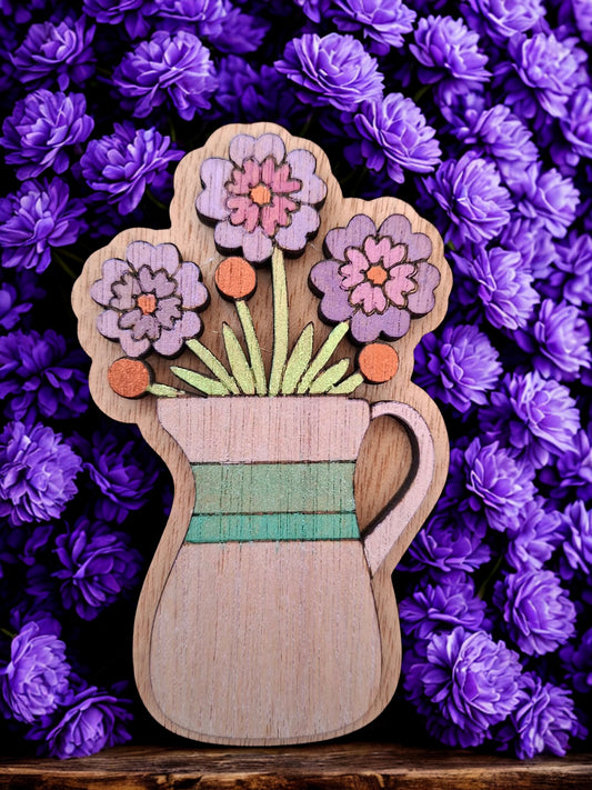Hand painted flower magnet