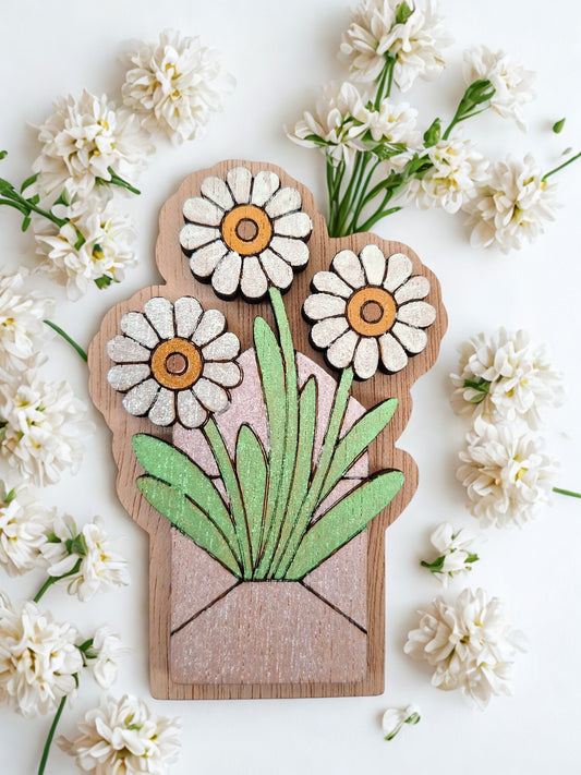 Hand painted flower magnet