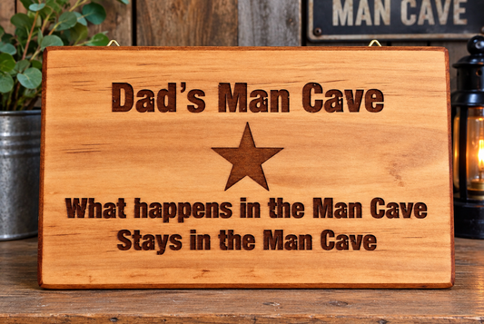 Personalised Pine Man Cave Sign – Custom Dad’s Sign - Made in NZ