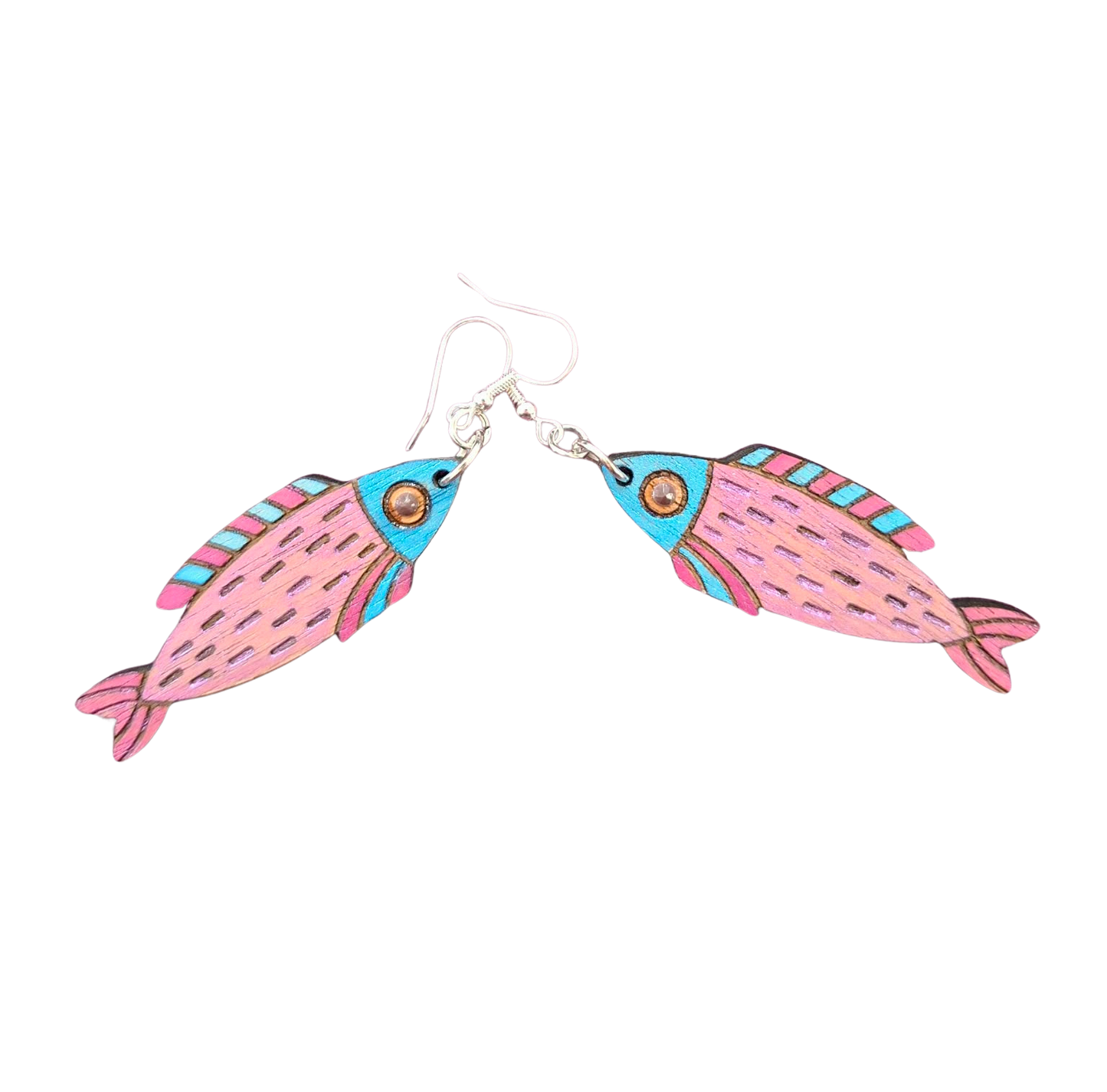 Hand painted fish earrings