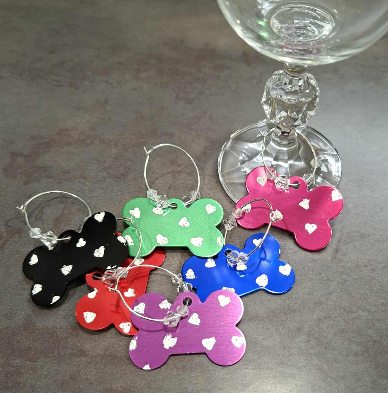 Wine glass tags - set of six