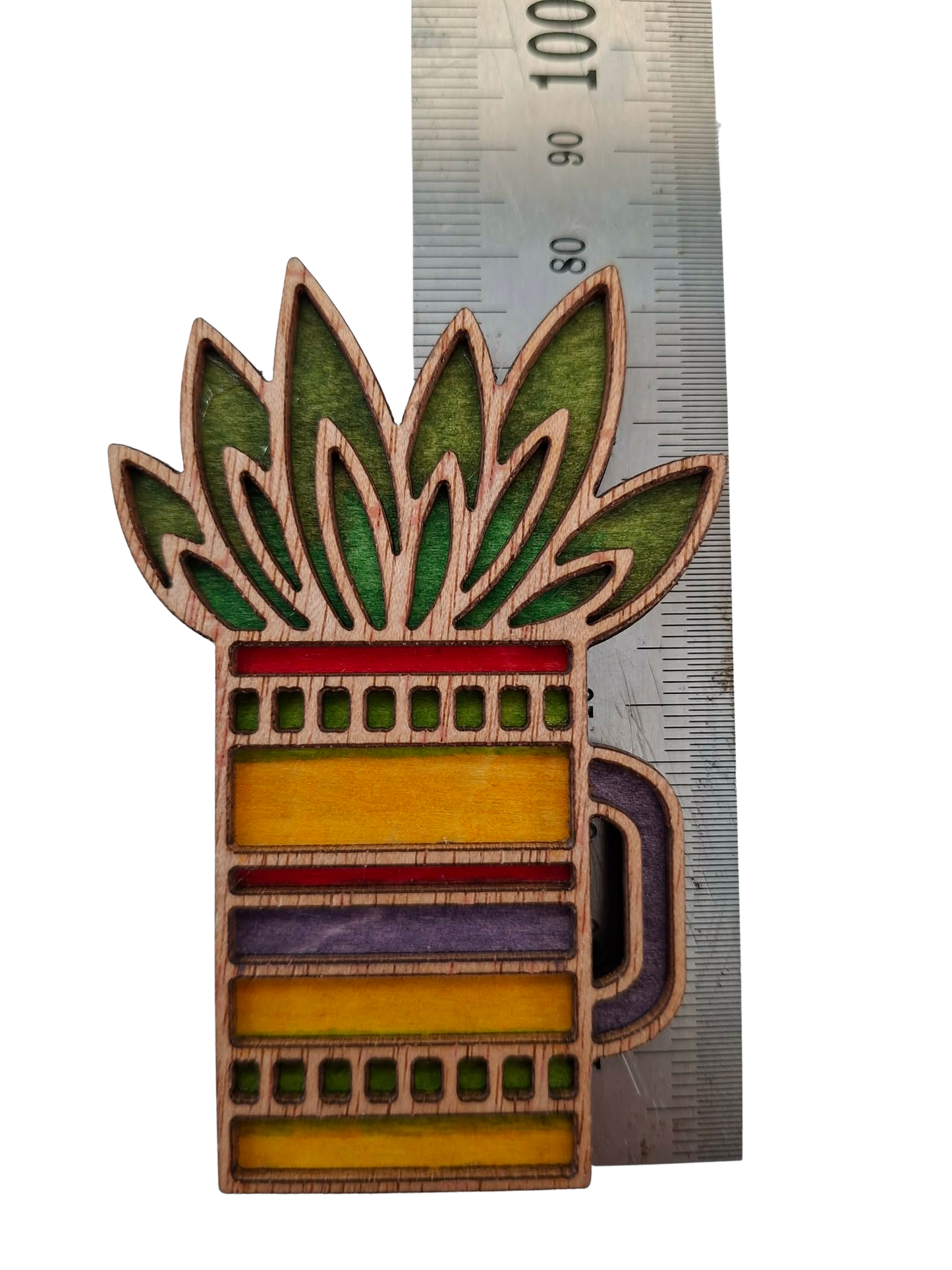 Hand coloured plant magnet