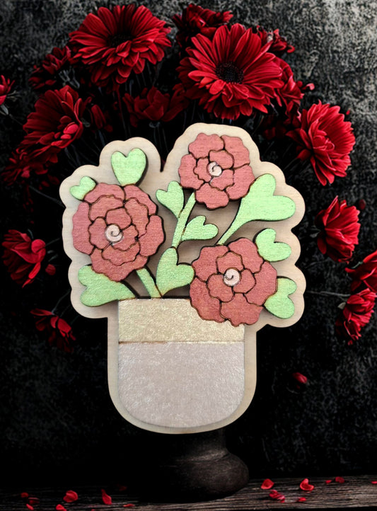 Hand painted flower magnet